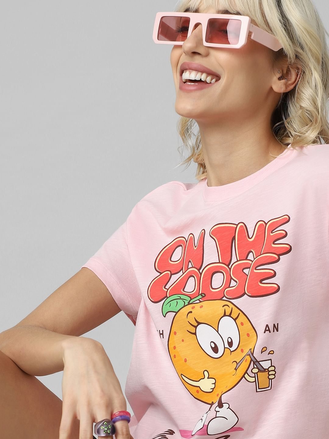 Pink Graphic Print T-Shirt