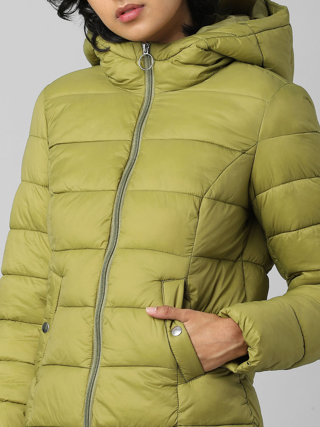 Green Hooded Puffer Jacket