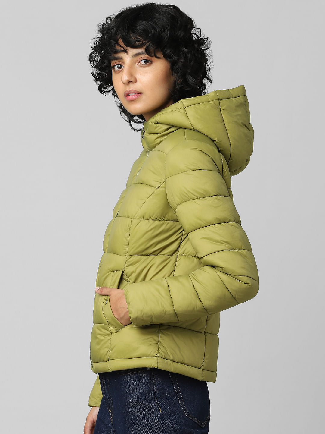 Green Hooded Puffer Jacket