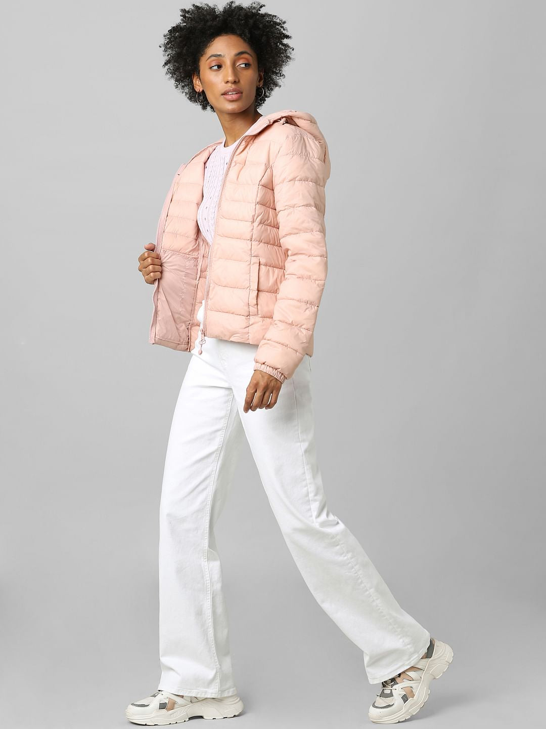 Pink Quilted Puffer Jacket