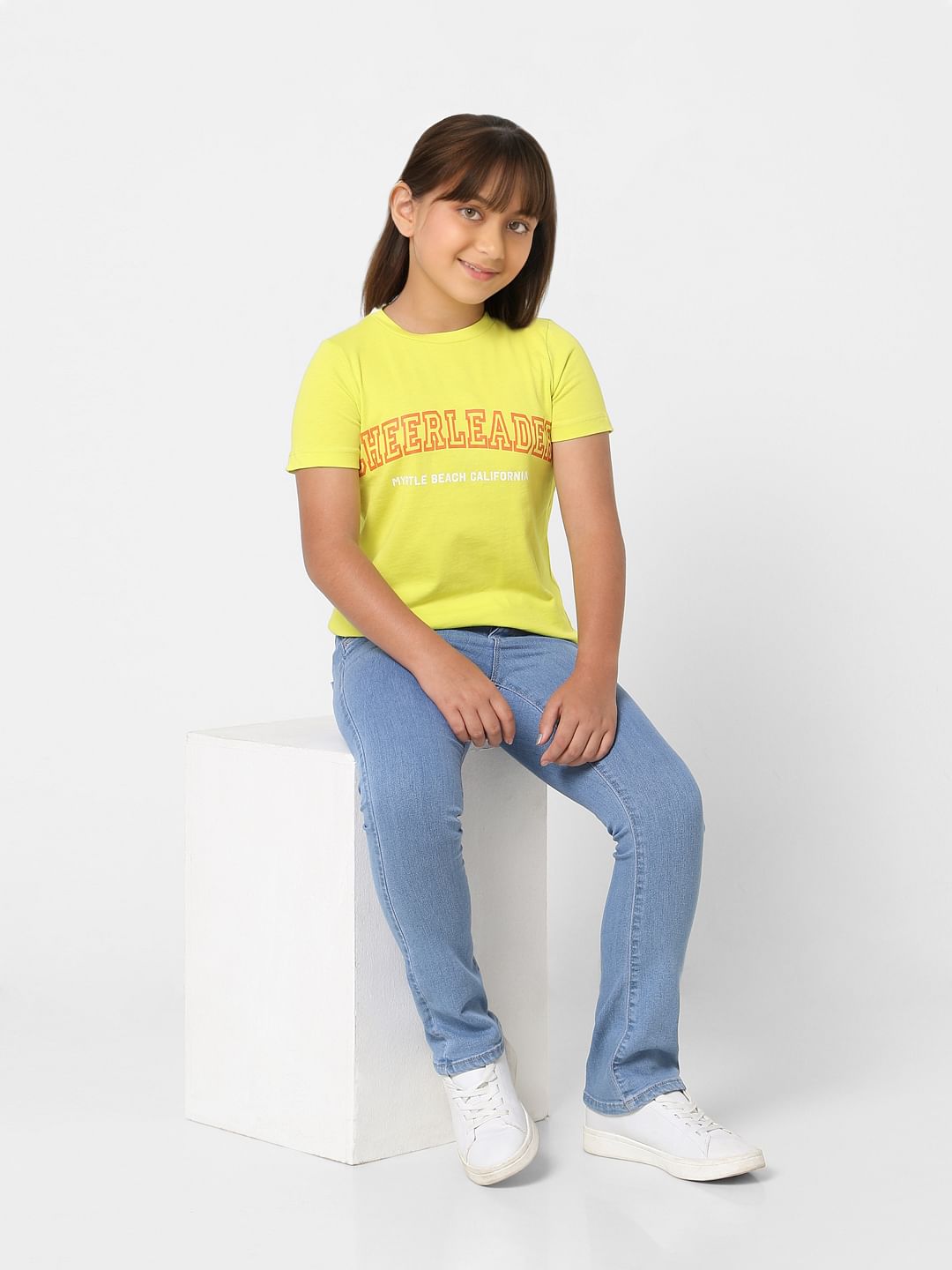 Light Blue Mid Rise Flared Jeans