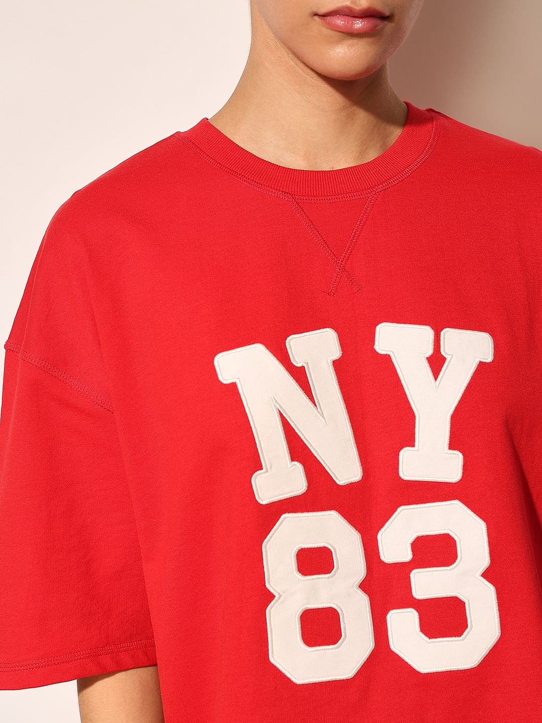 Red Printed Oversized T-Shirt