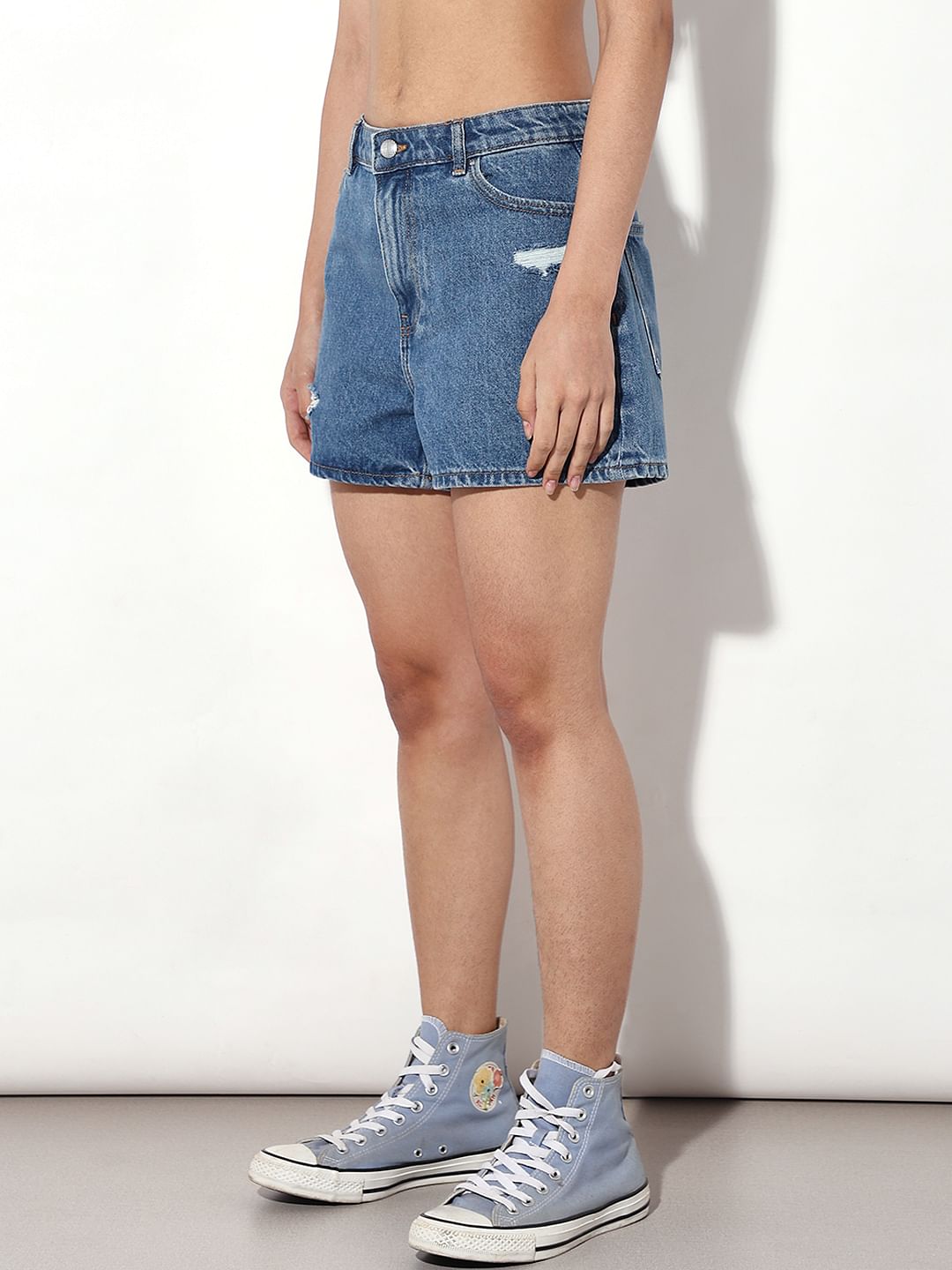 Blue Mom Fit Denim Shorts
