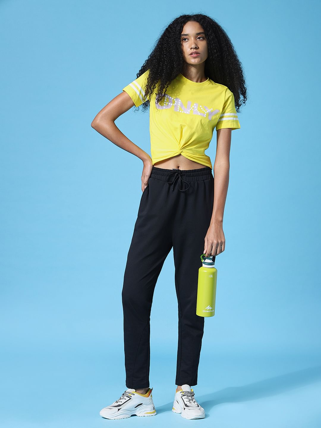 Yellow Knot Detail Crew Neck T-Shirt