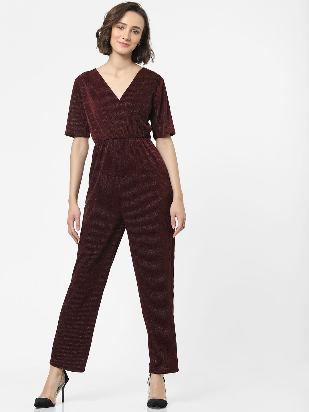 Maroon Shimmer Jumpsuit