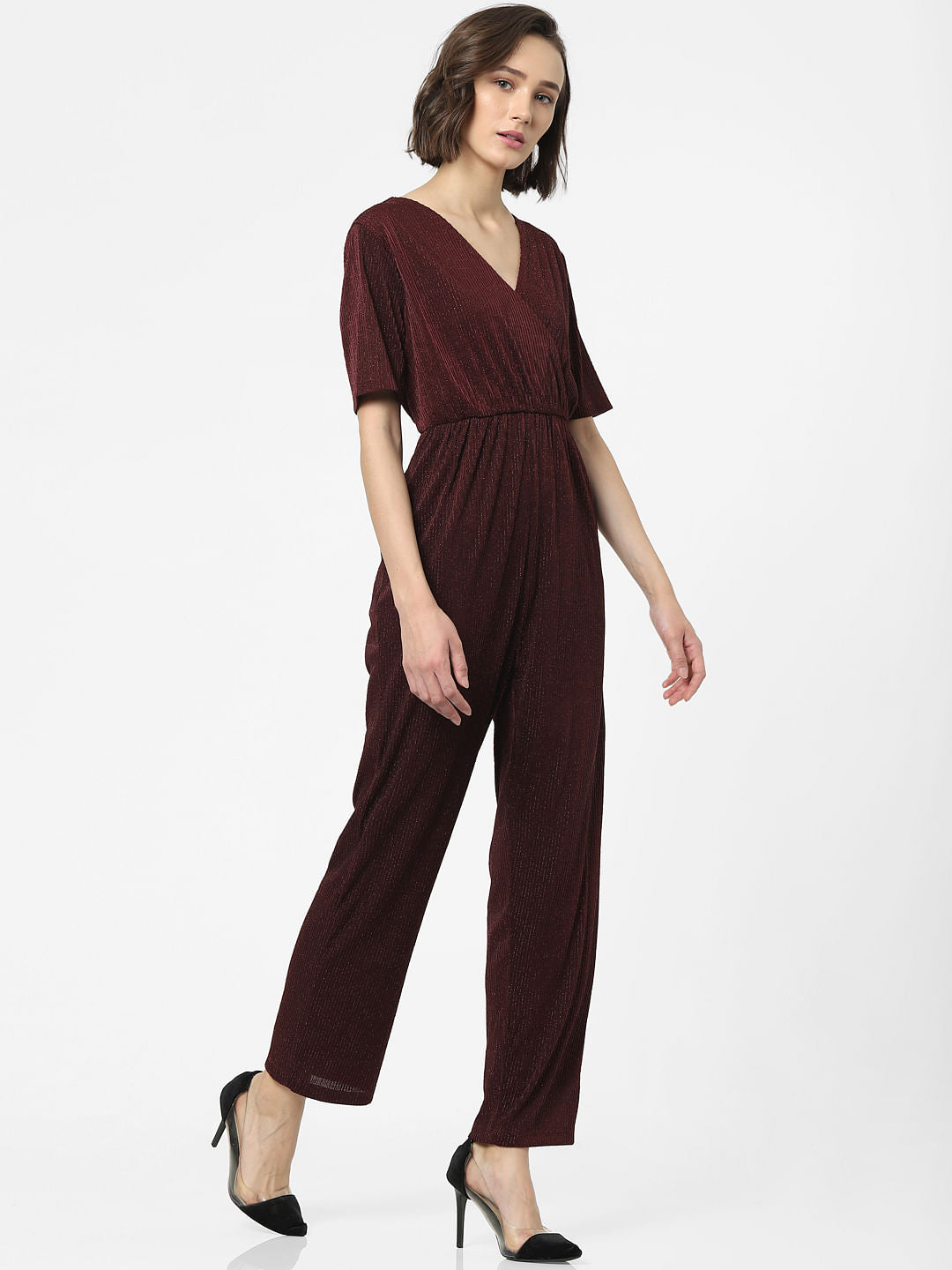 Maroon Shimmer Jumpsuit