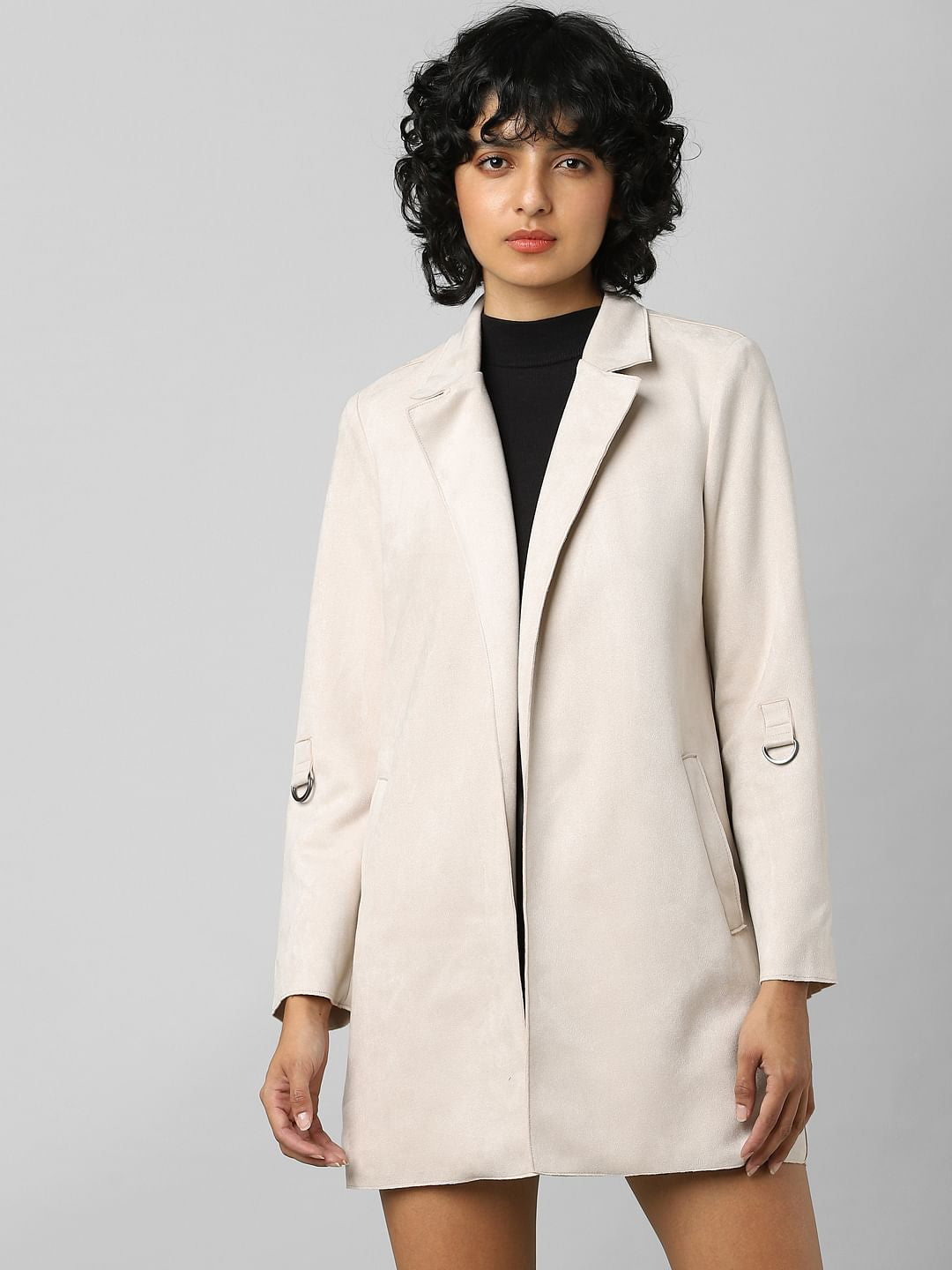 Beige Faux Suede Coat