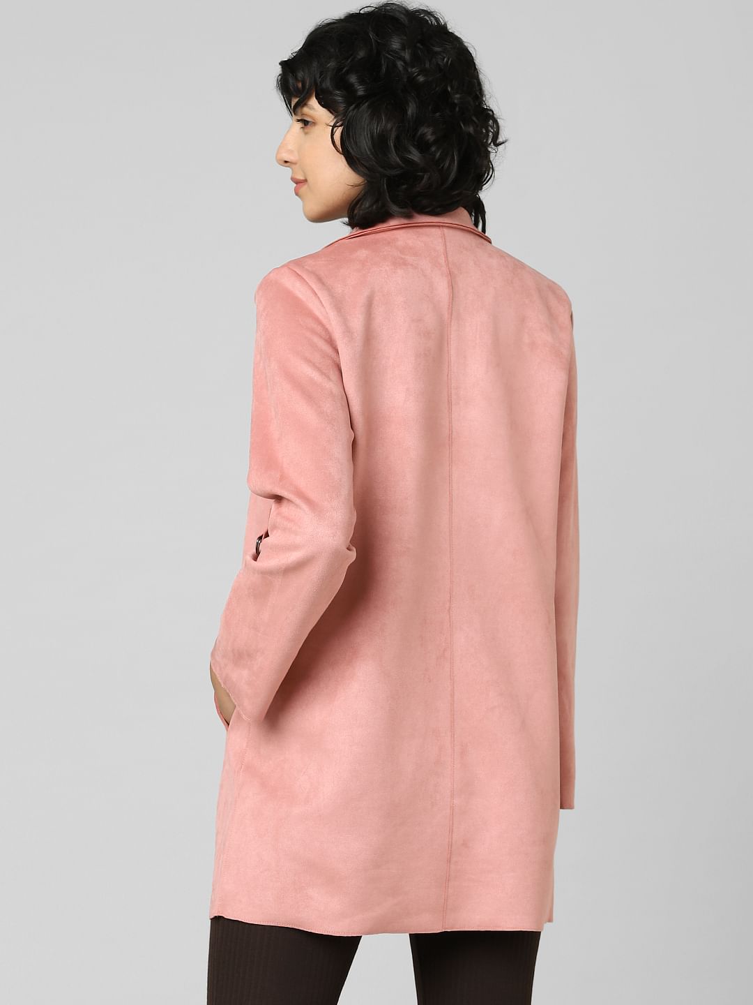 Pink Faux Suede Coat