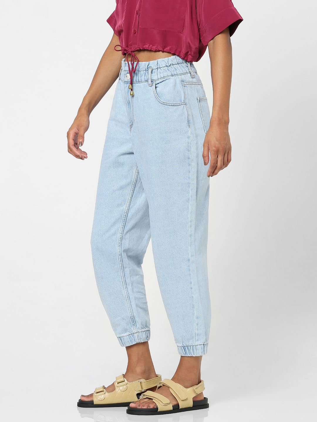 Blue High Waist Slouchy Fit Jeans