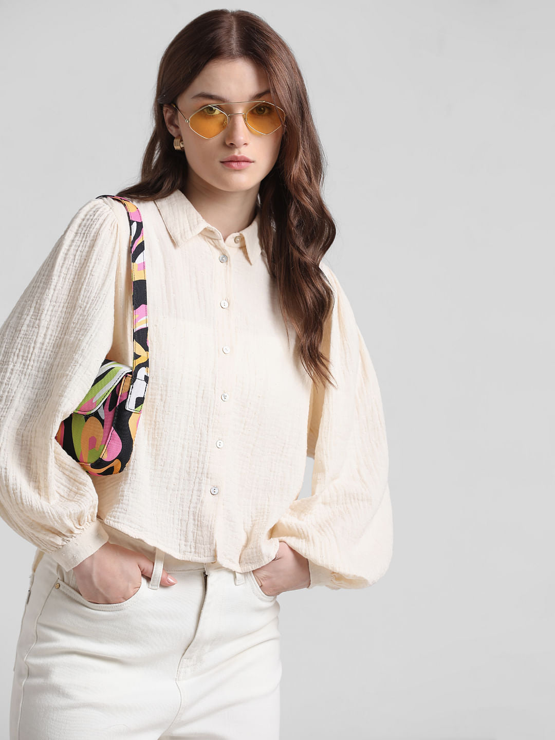 Cream Textured Shirt