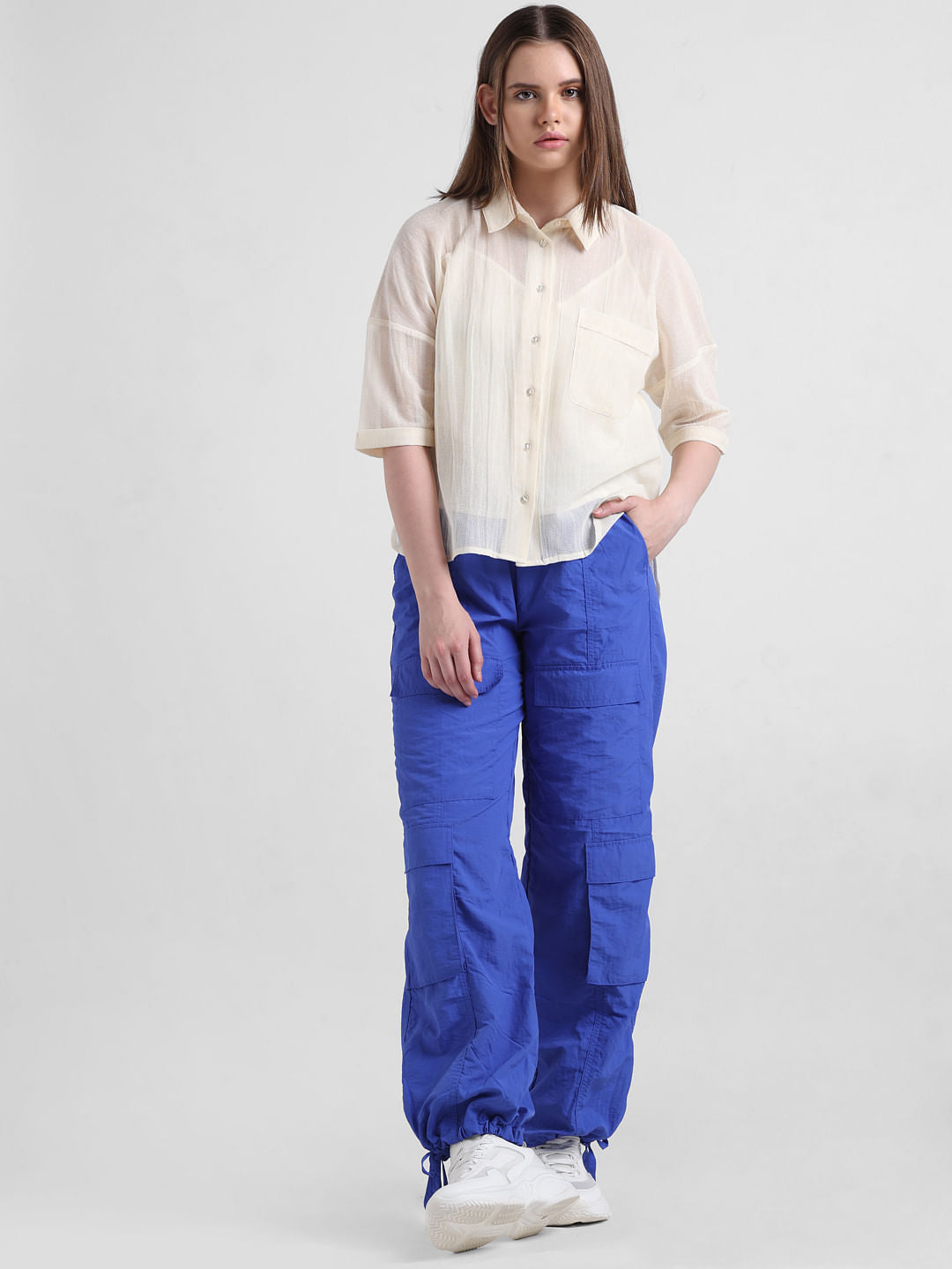 Ecru Cotton Mesh Shirt