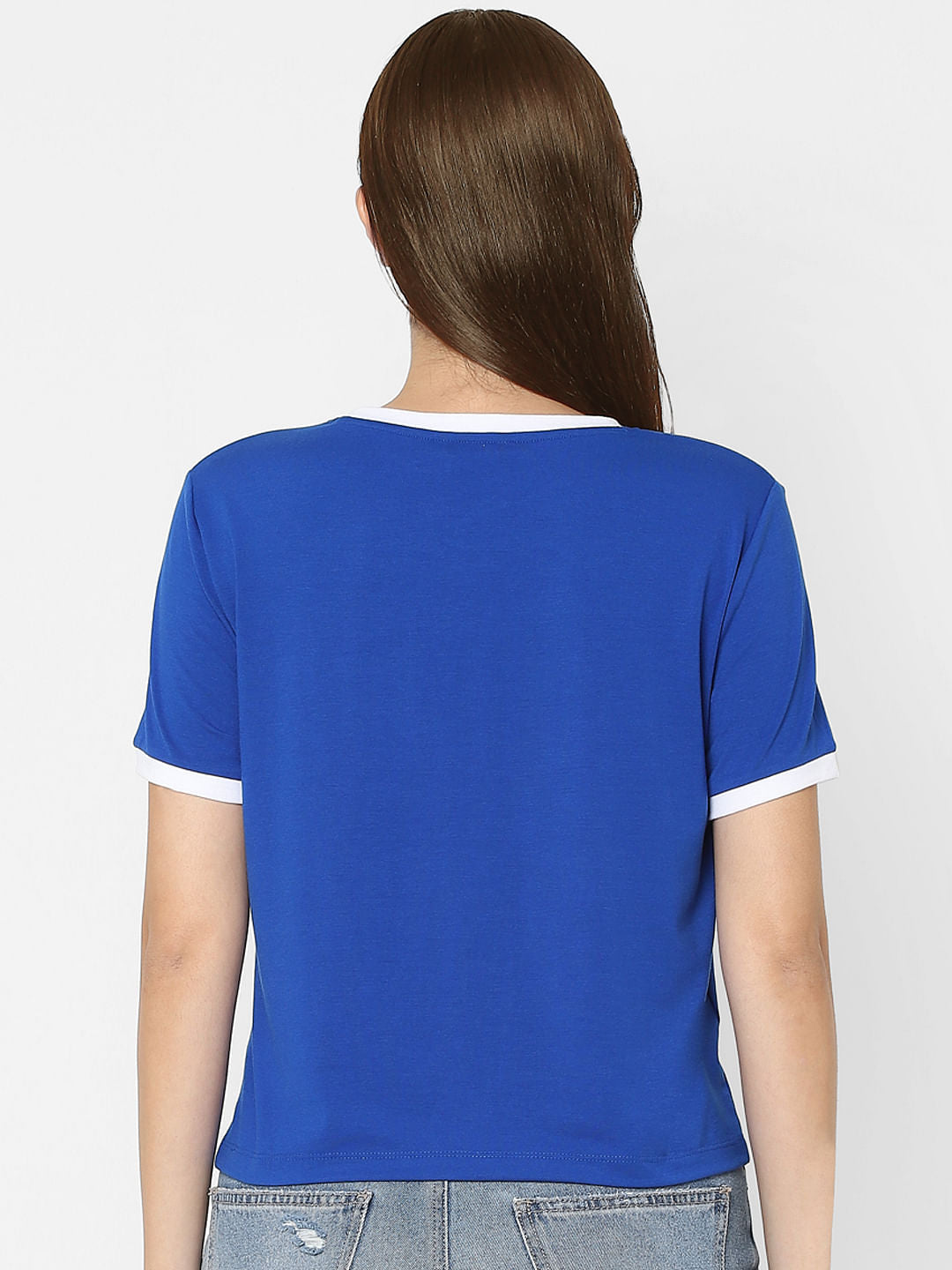 Blue Contrast Tipping T-Shirt