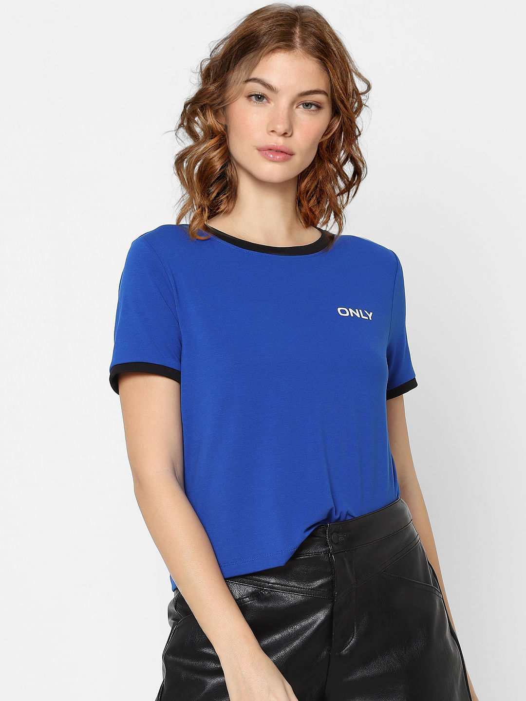 Blue Contrast Tipping T-Shirt