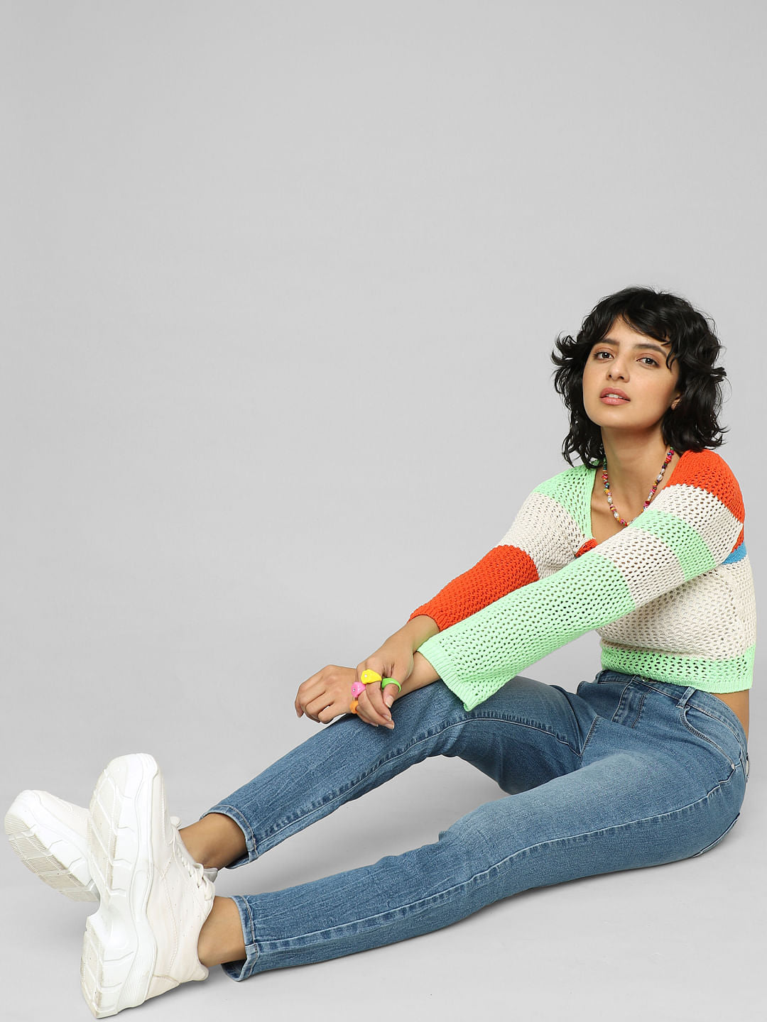 Blue Mid Rise Skinny Jeans