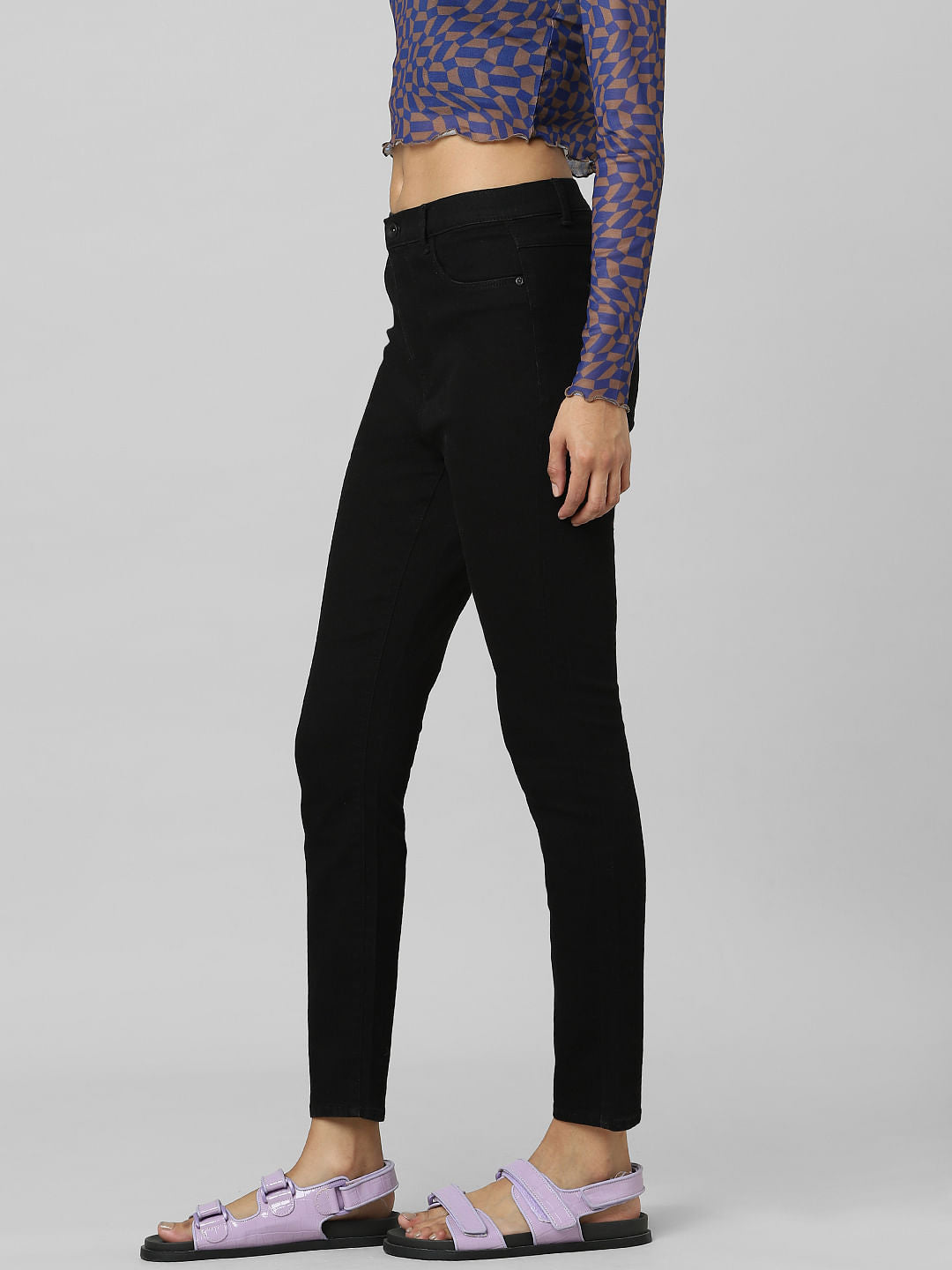 Black Mid Rise Skinny Jeans