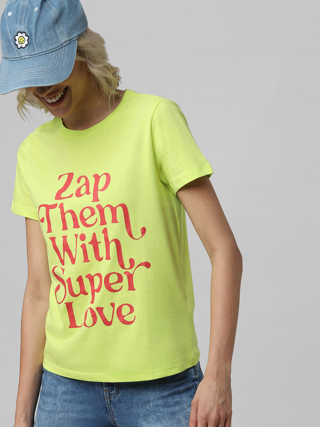 Yellow Slogan Print T-Shirt