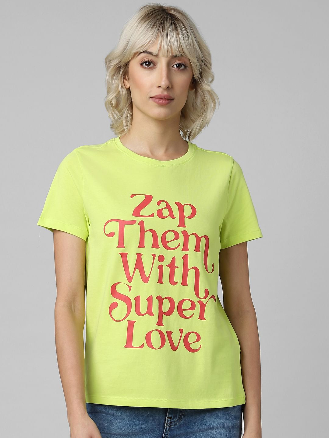 Yellow Slogan Print T-Shirt