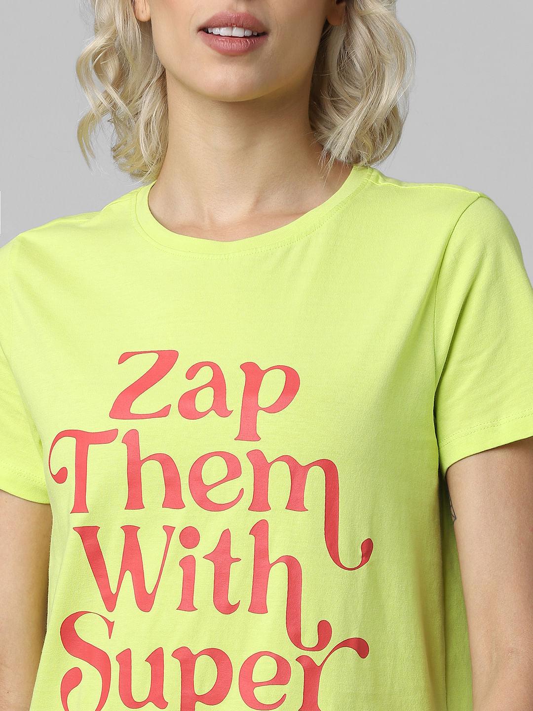Yellow Slogan Print T-Shirt