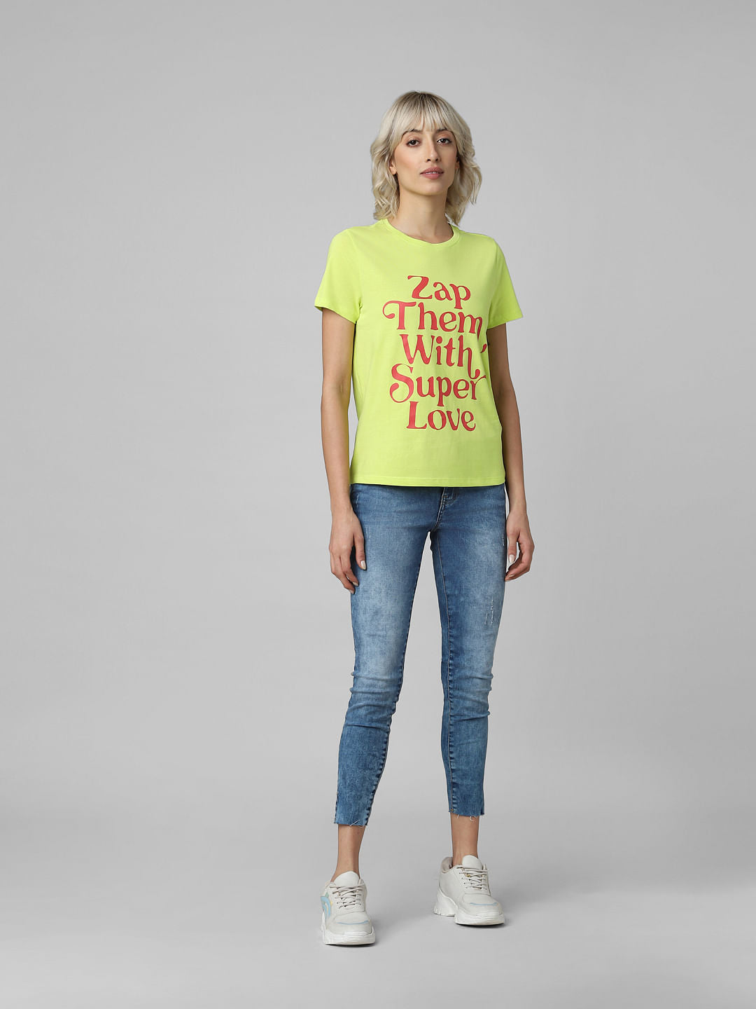 Yellow Slogan Print T-Shirt
