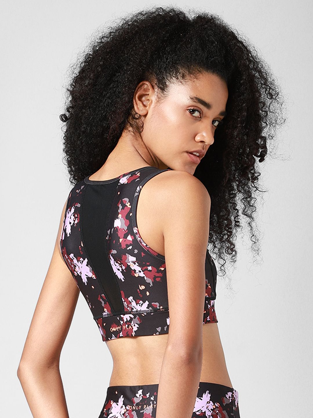 Black Printed Co-Ord Sports Bra