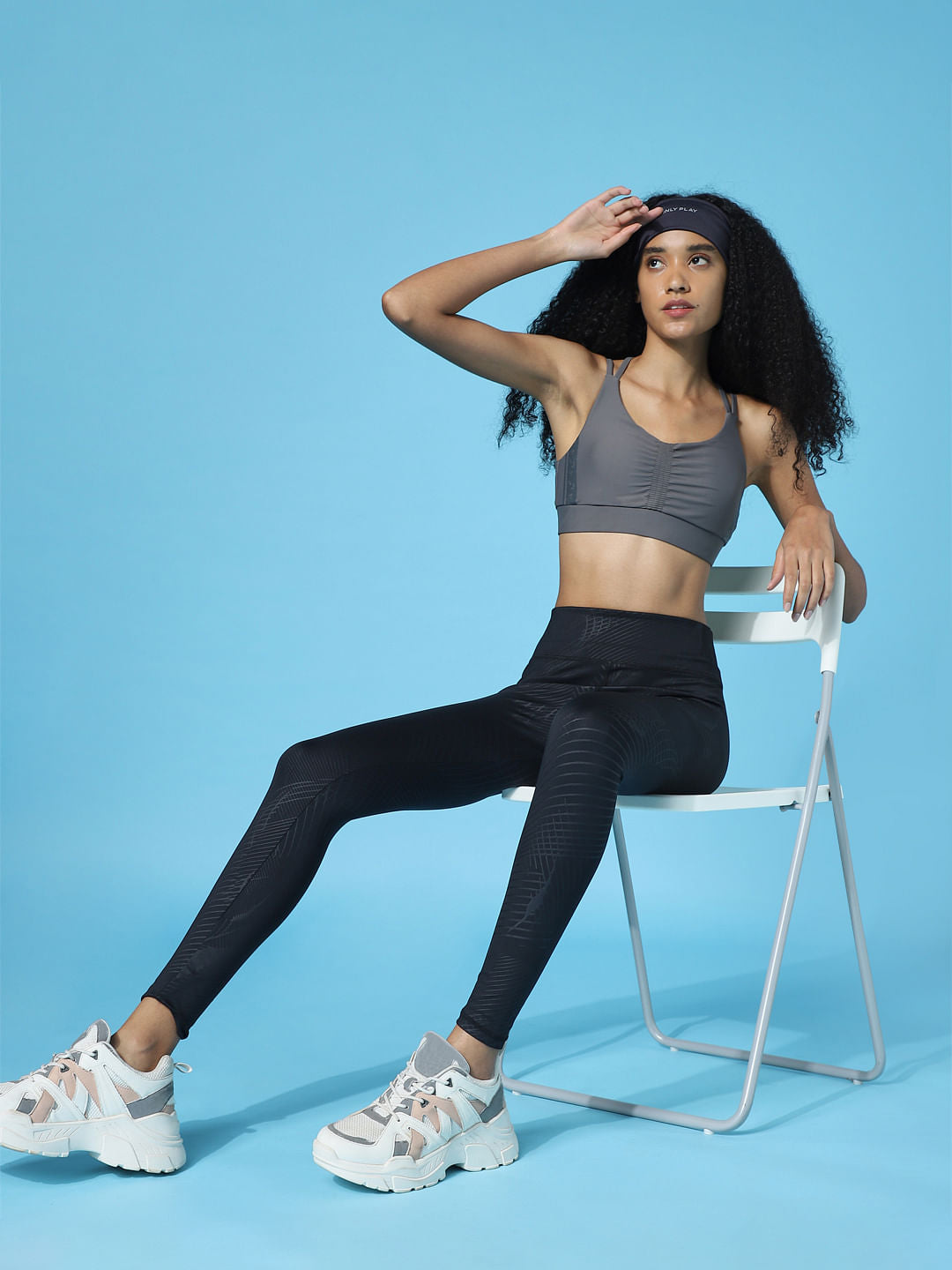 Play Black High Rise Printed Training Tights