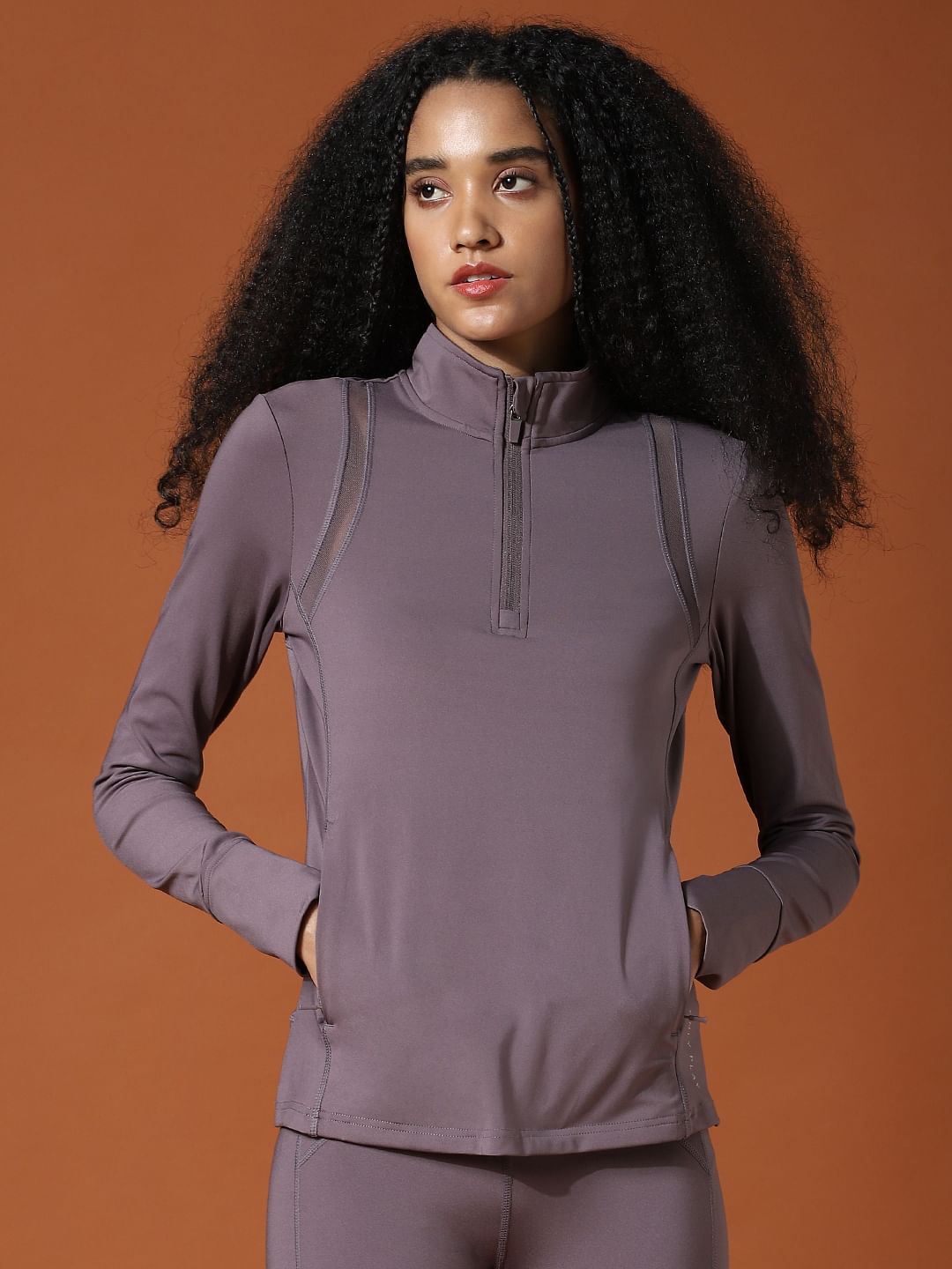 Play Brown Half Zip Co-Ord Training Top