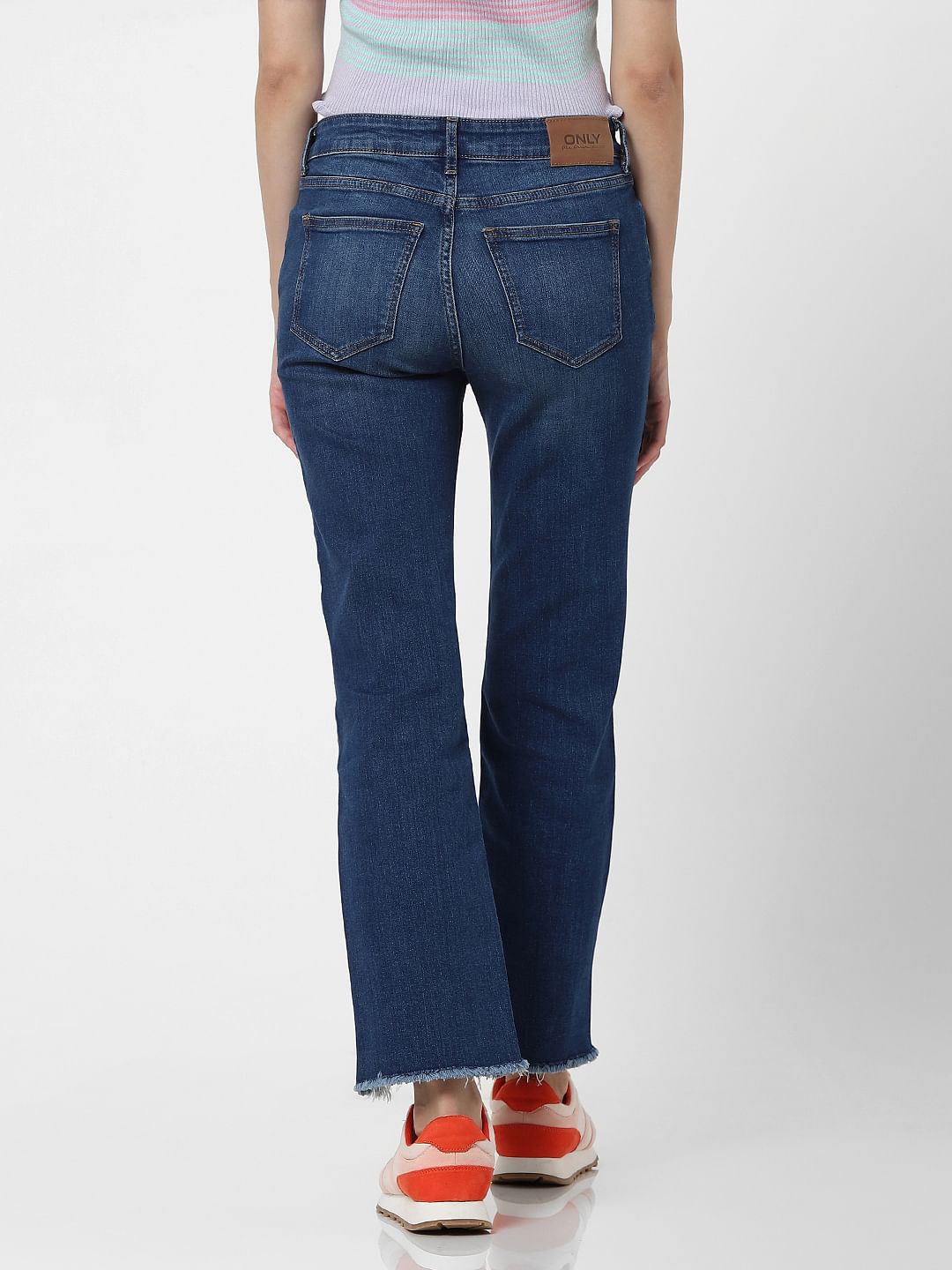 Blue High Rise Flared Jeans