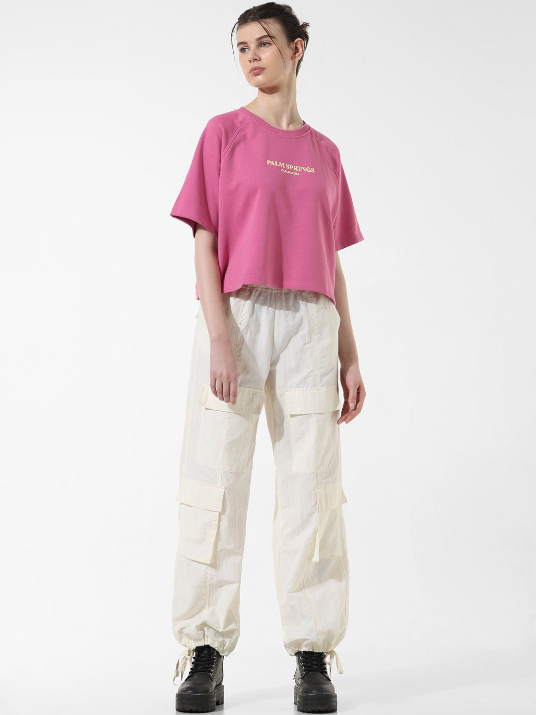 Pink Printed Boxy Fit T-Shirt