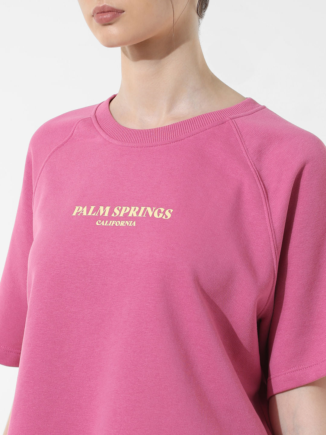 Pink Printed Boxy Fit T-Shirt