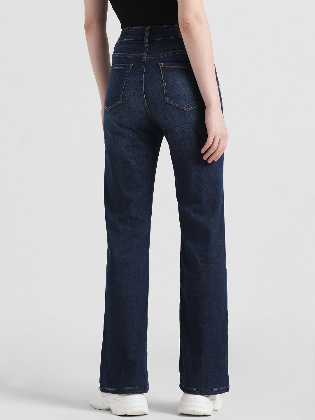 Blue Mid Rise Straight Fit Jeans
