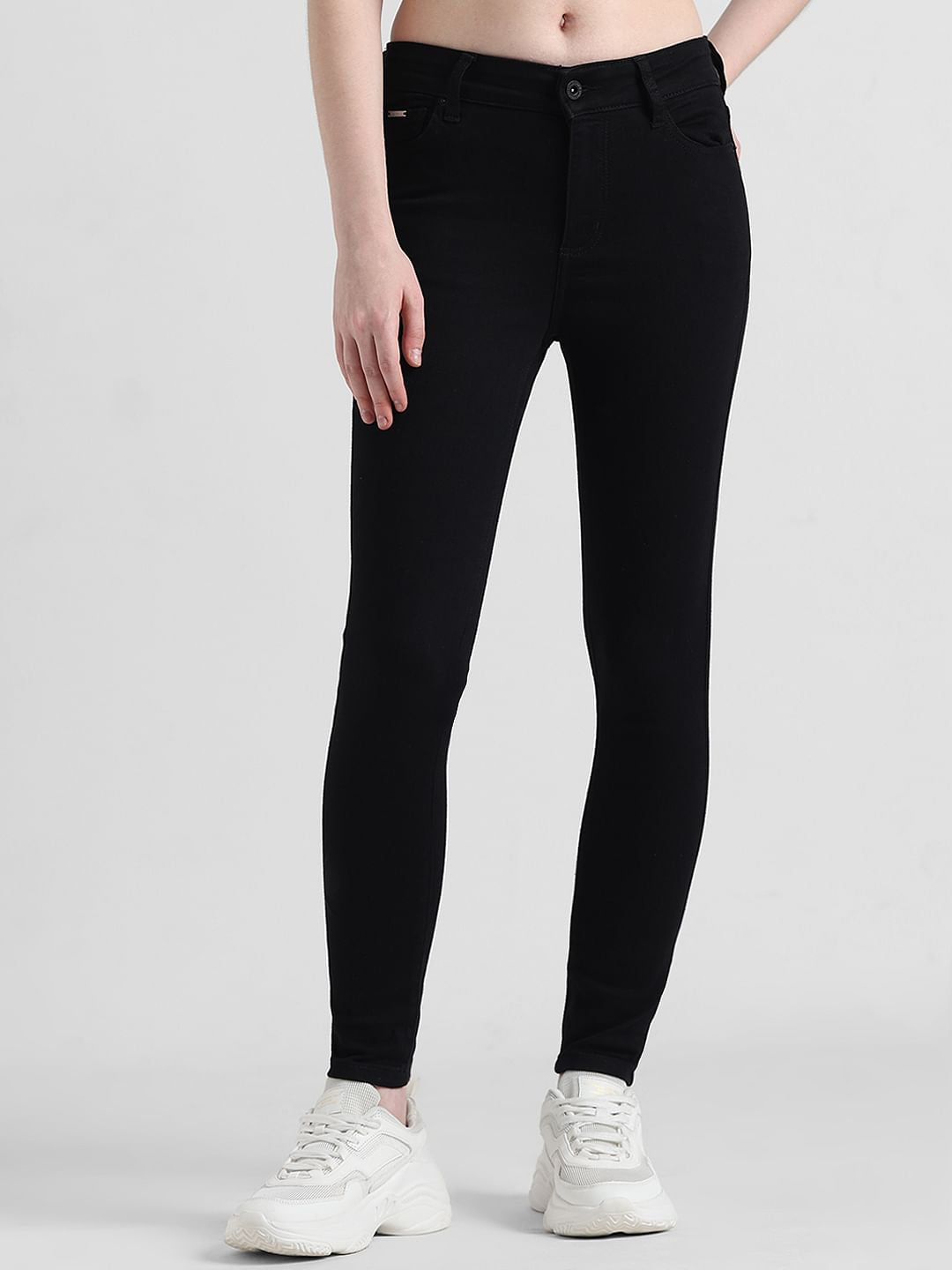 Black Mid Rise Carmen Skinny Fit Jeans