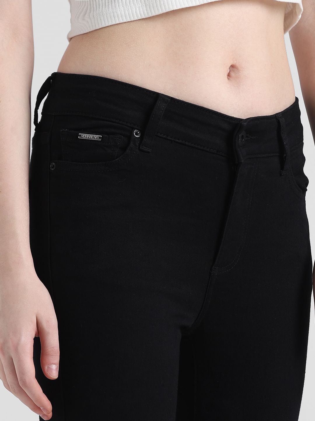 Black Mid Rise Carmen Skinny Fit Jeans