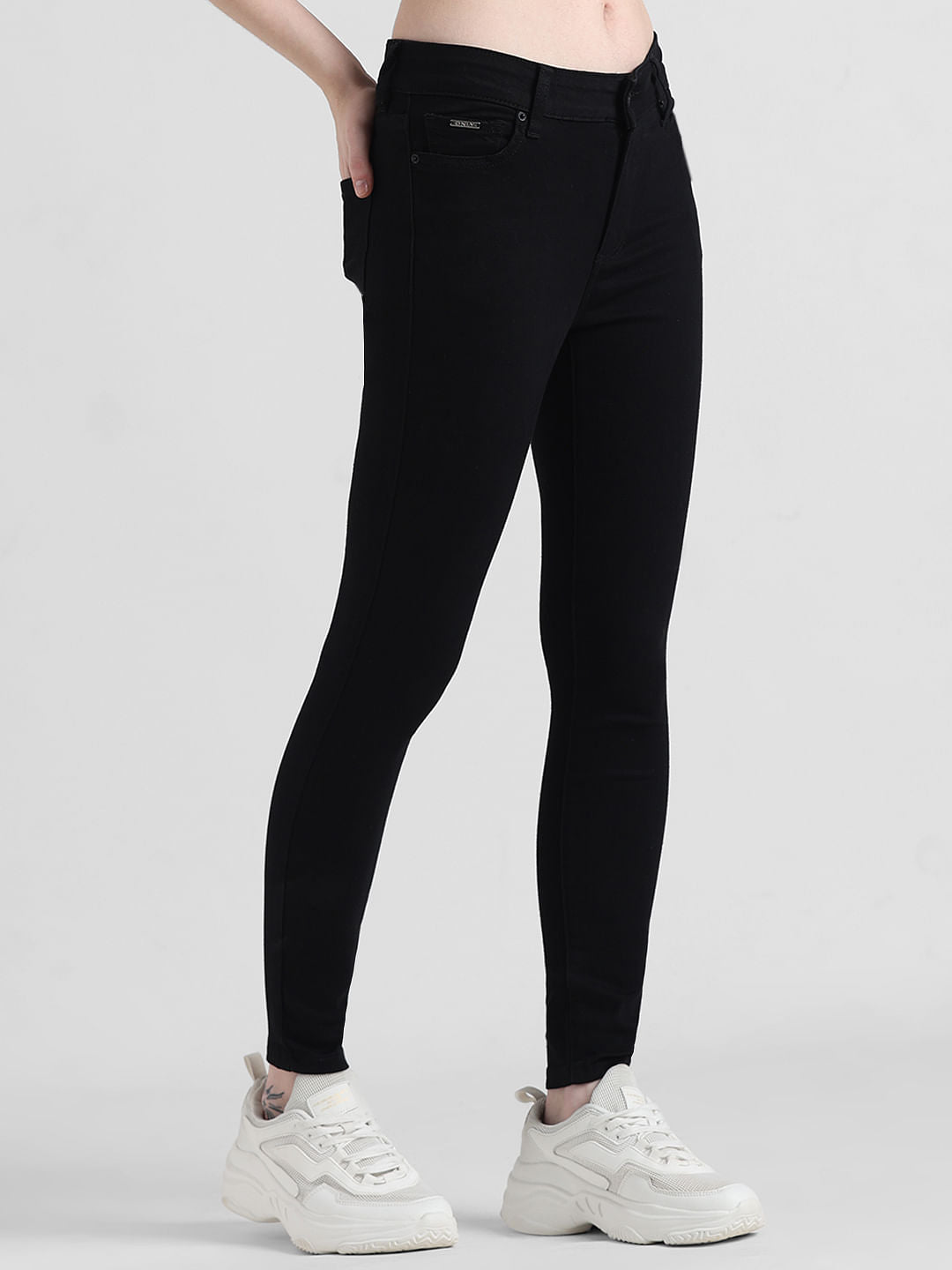 Black Mid Rise Carmen Skinny Fit Jeans