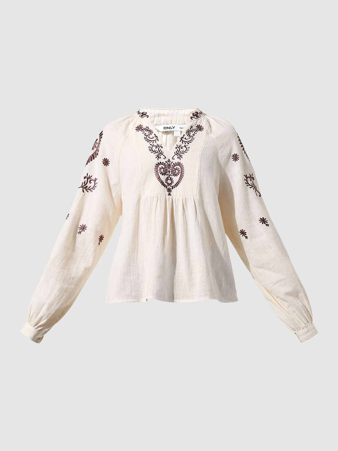 Ecru Embroidered Top