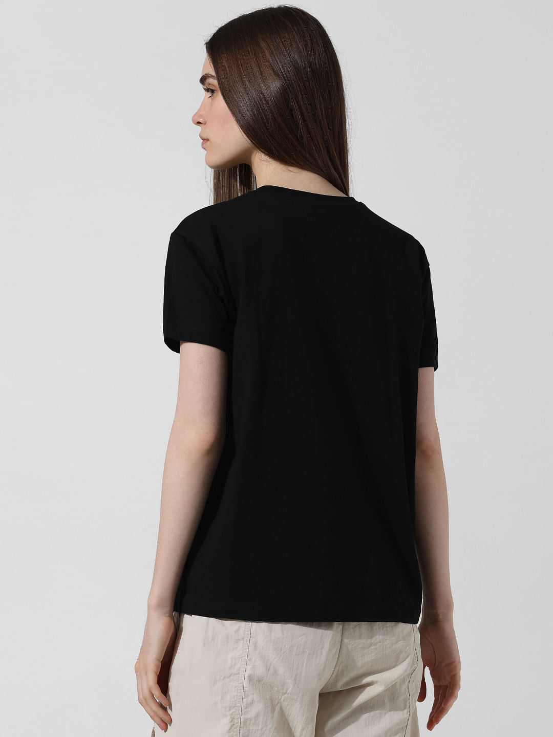 Black Typographic Print T-Shirt