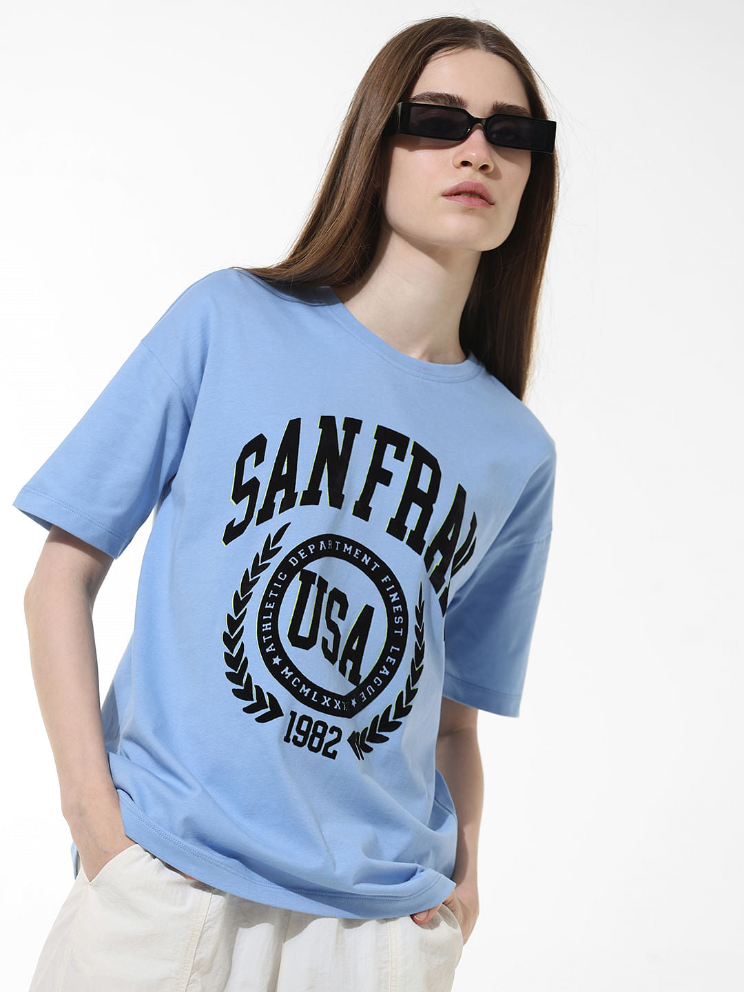 Blue Graphic Print T-Shirt