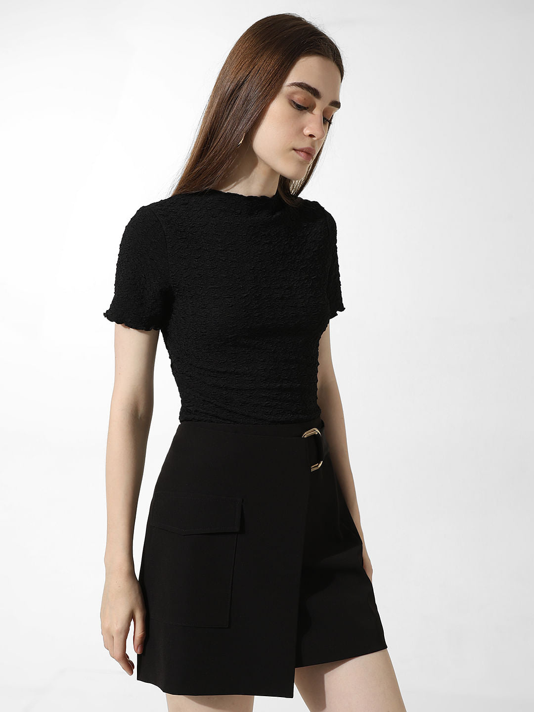 Black Textured T-Shirt