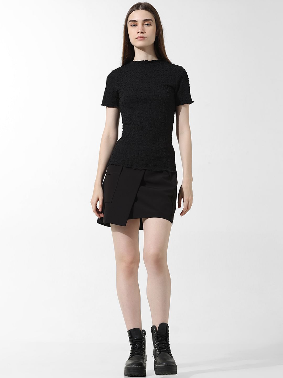 Black Textured T-Shirt