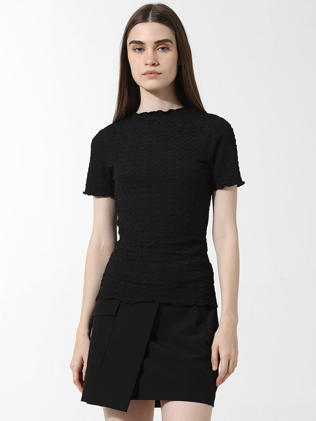 Black Textured T-Shirt