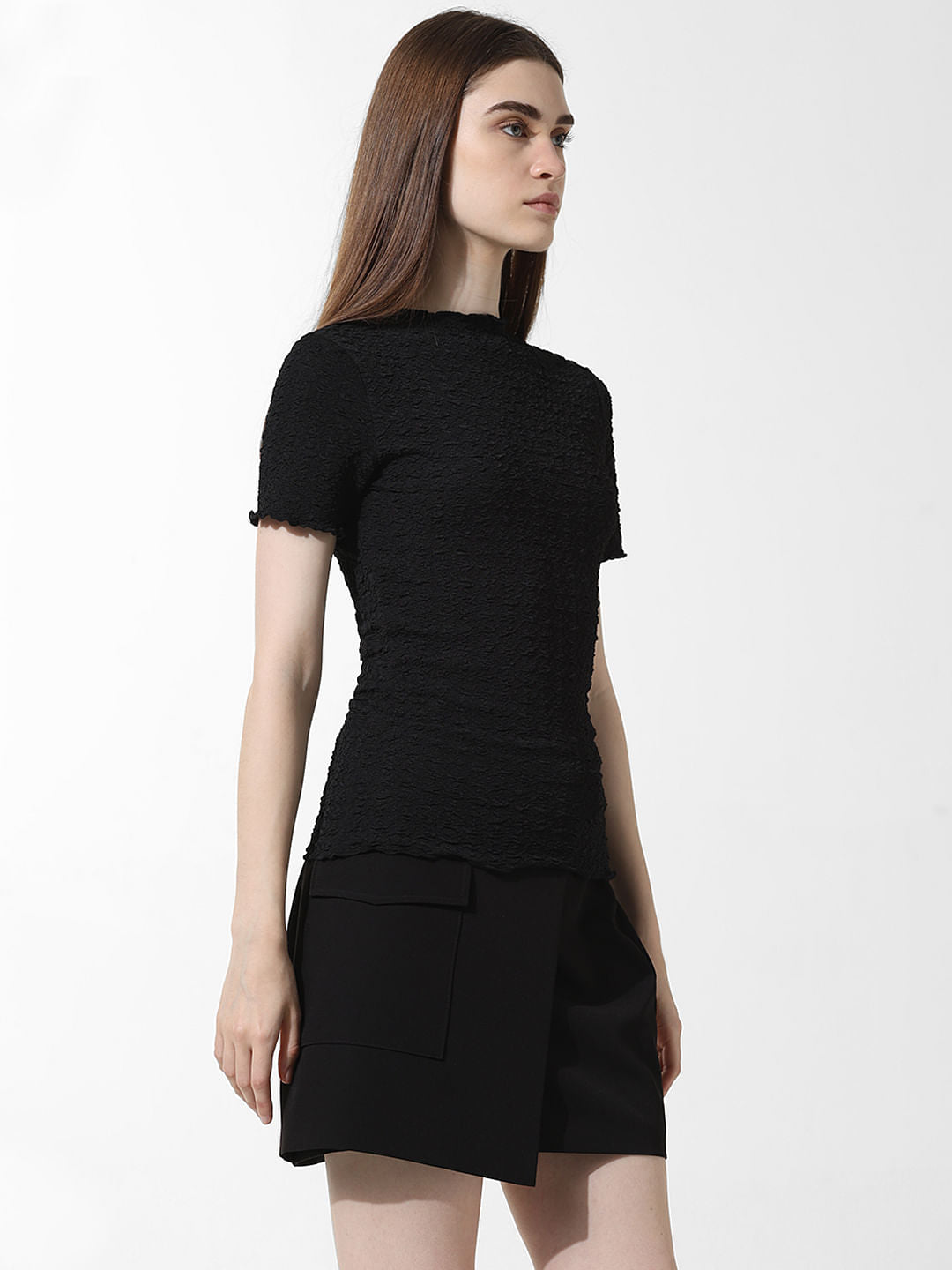 Black Textured T-Shirt