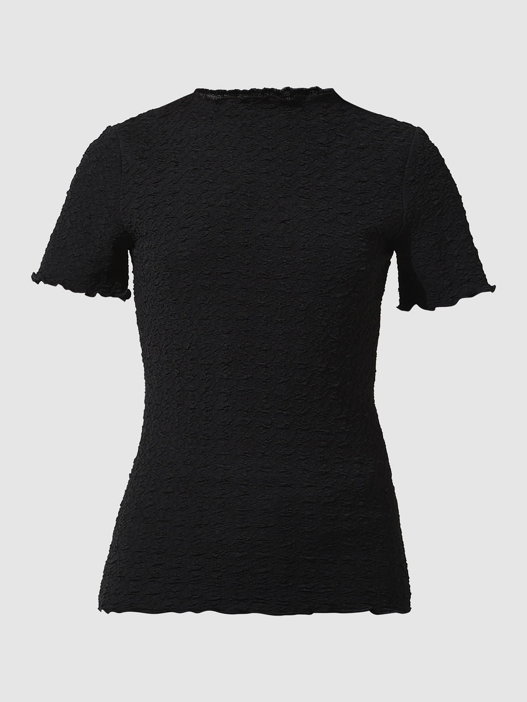 Black Textured T-Shirt