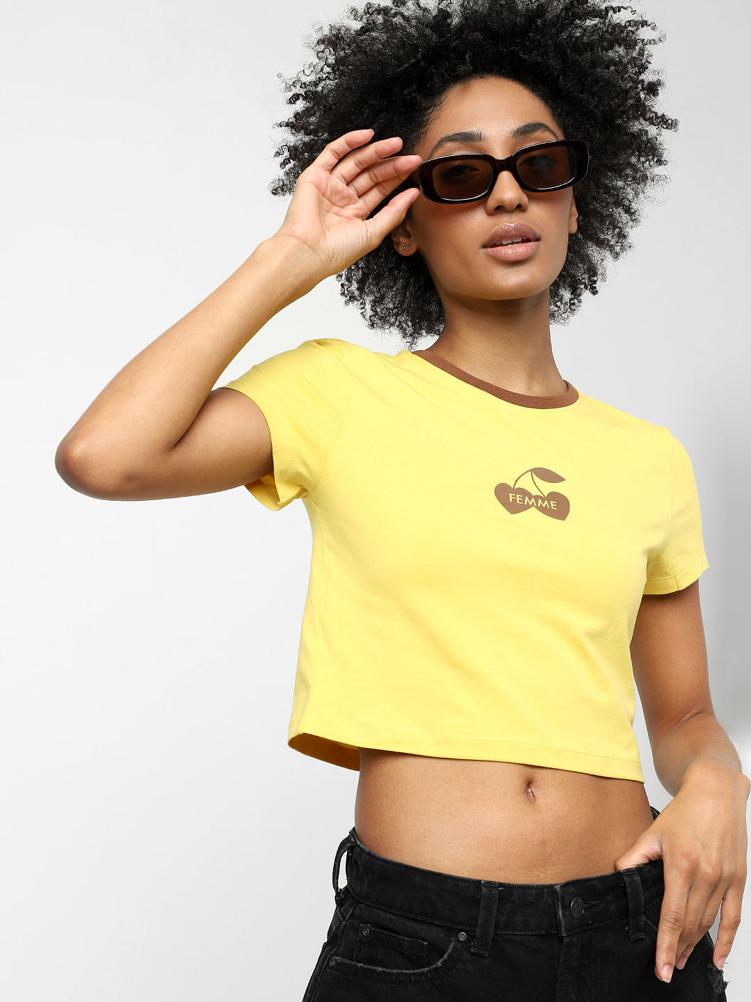 Yellow Cropped T-Shirt