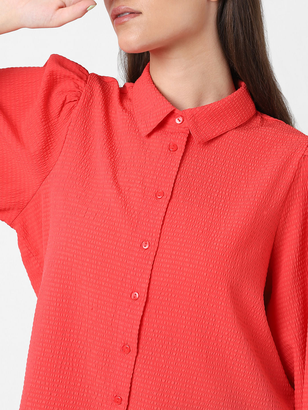 Red Textured Shirt