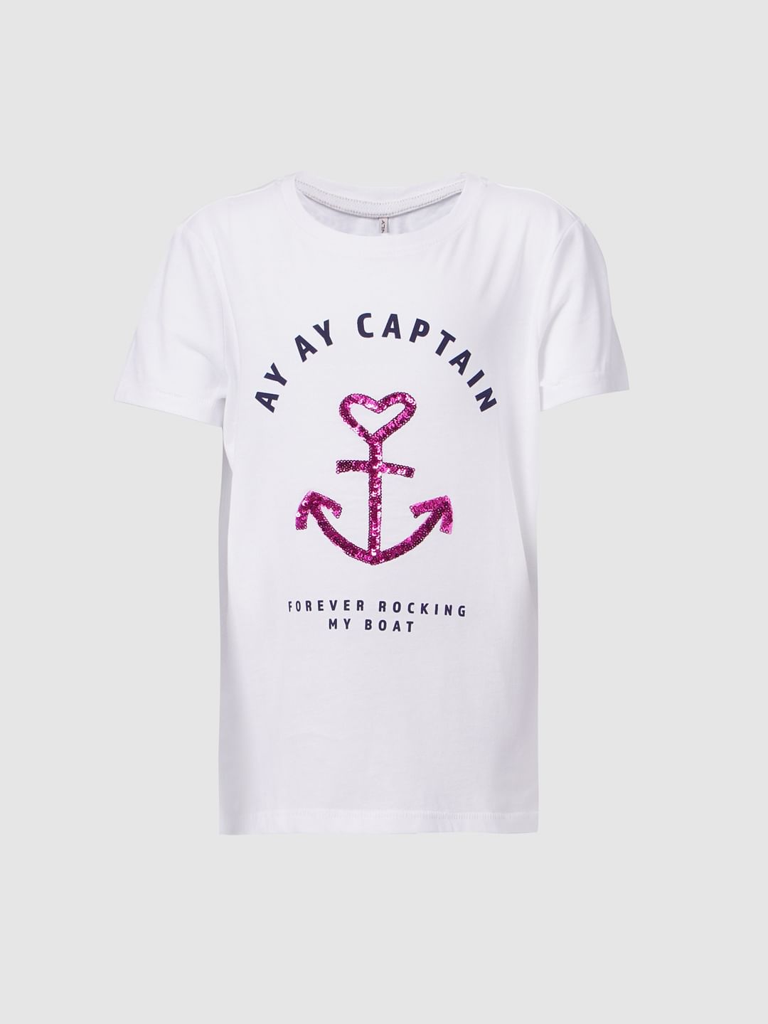 White Graphic Print T-Shirt