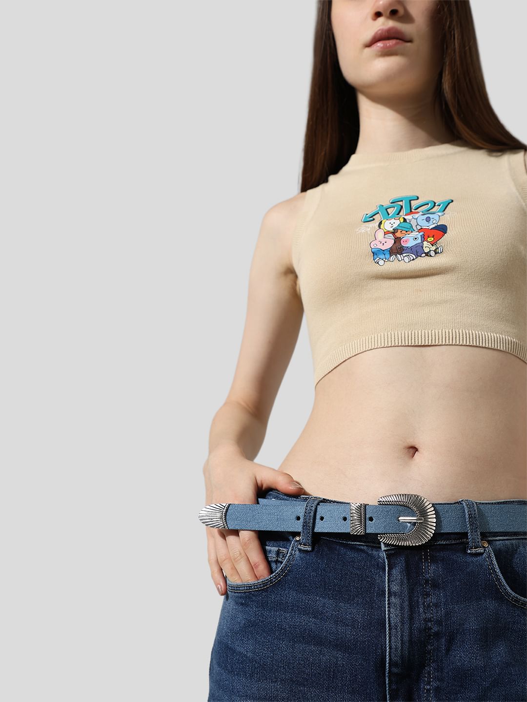 Light Blue Denim Jeans Belt