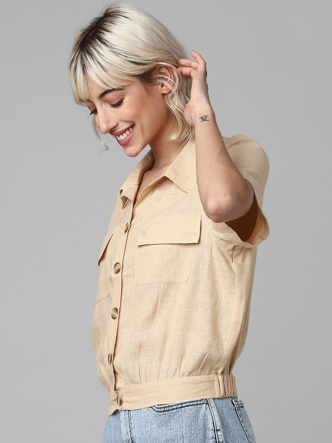 Beige Linen Shirt