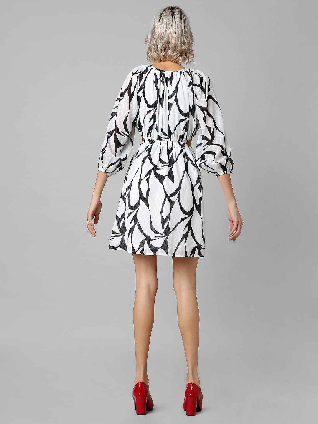 Black & White Cut-Out Mini Dress