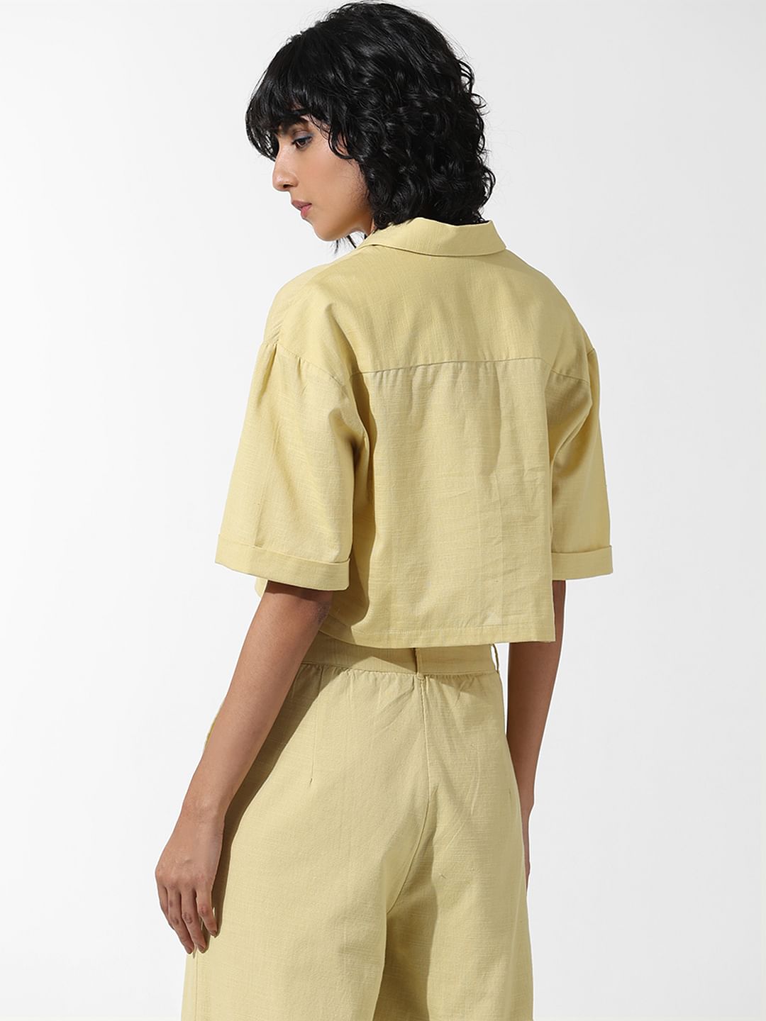Yellow Applique Detail Co-Ord Set Shirt