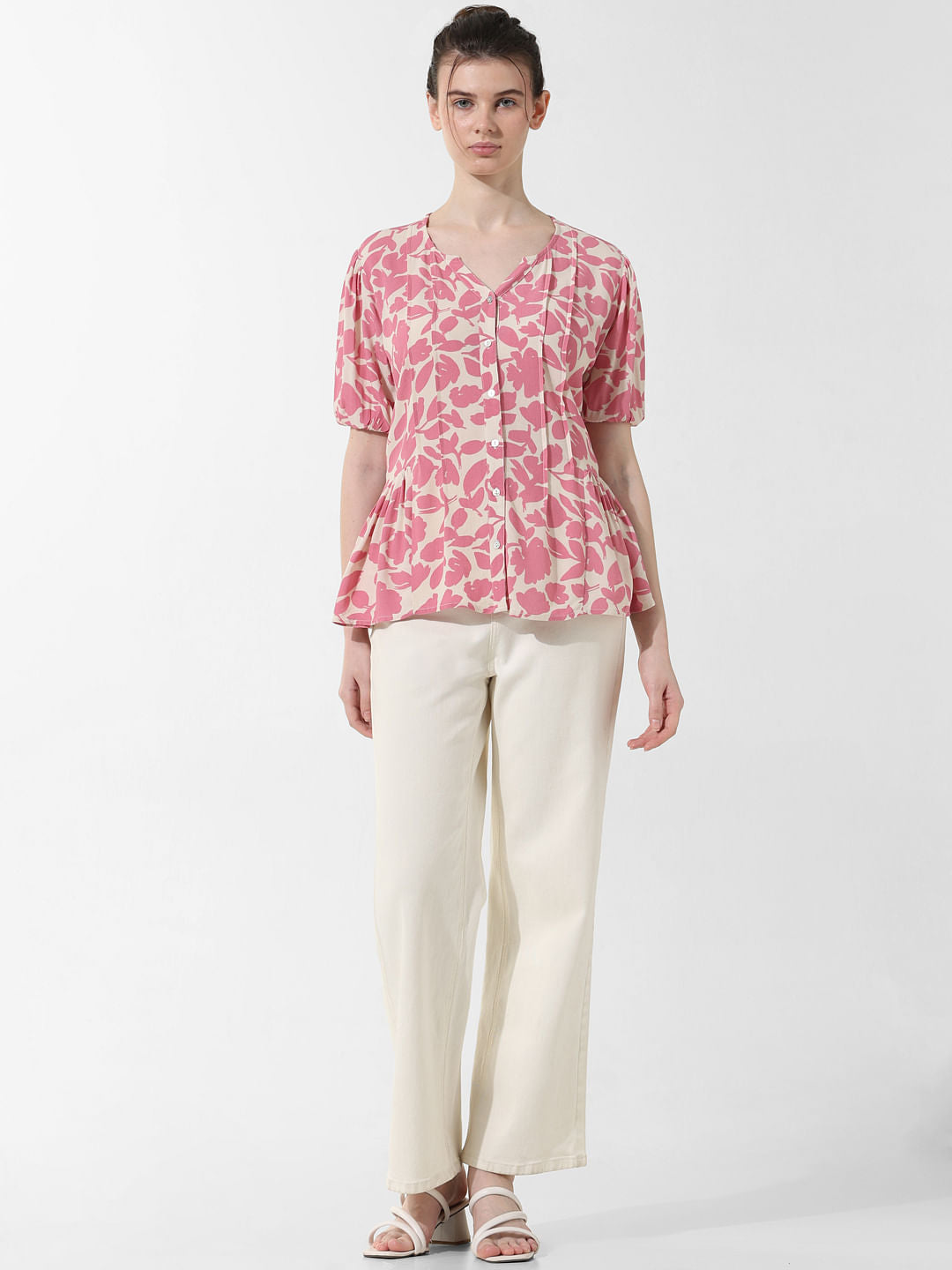 Pink Floral Print Top