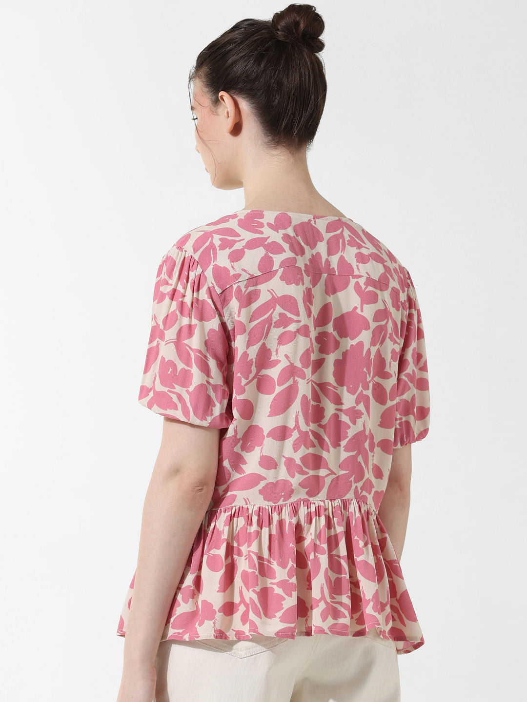 Pink Floral Print Top